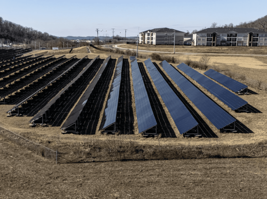 The NES Music City Solar park, with more 17,000 solar panels, in Madison. Credit: Martin B. Cherry / Nashville Banner